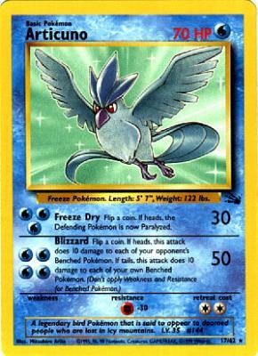 pájaros legendarios pokemon original tcg fossil set