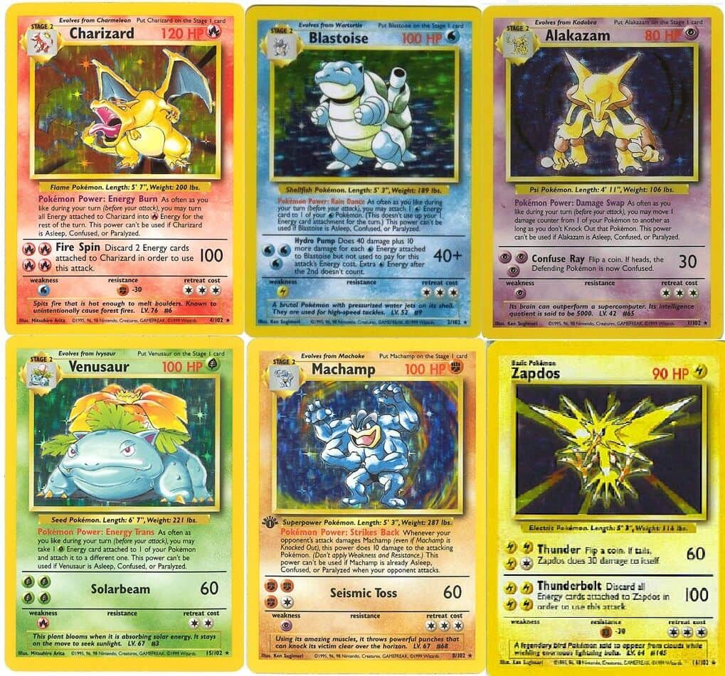 las cartas más icónicas de pokémon base original