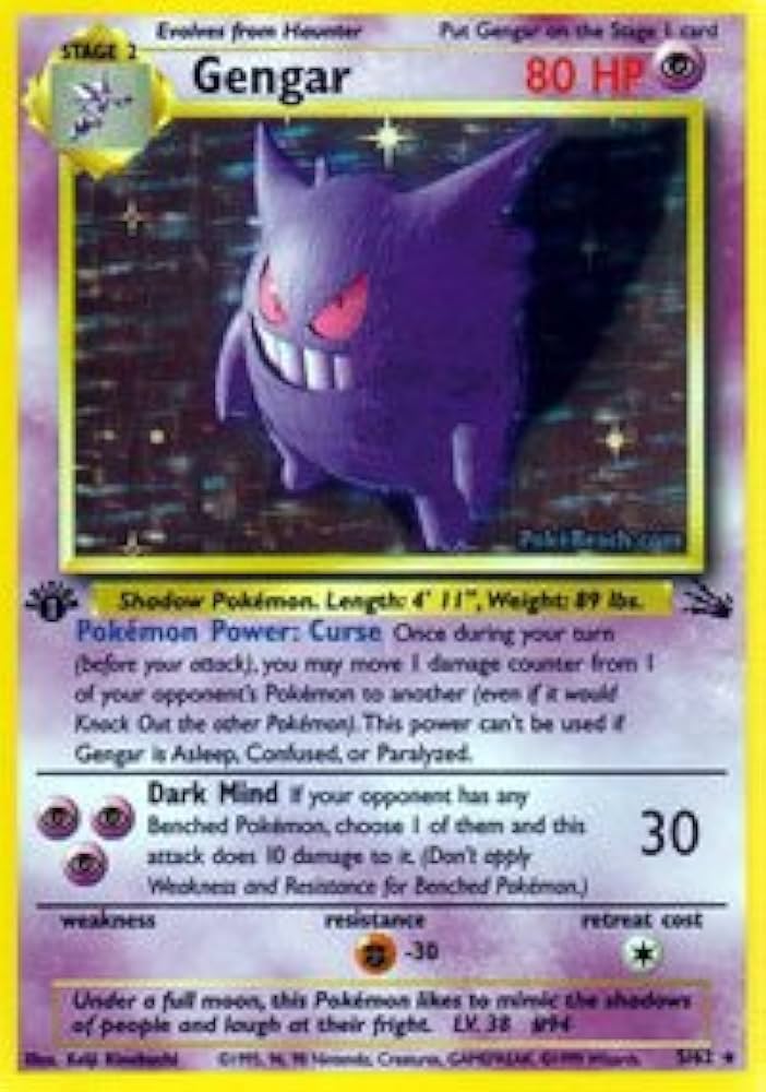 gengar clásico pokemon tcg colección de fossil