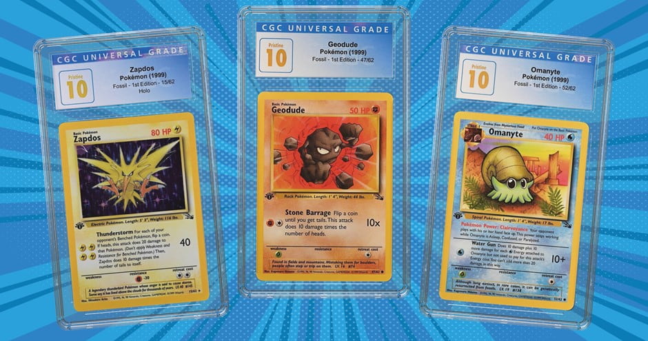 cartas icónicas de pokémon set fossil 