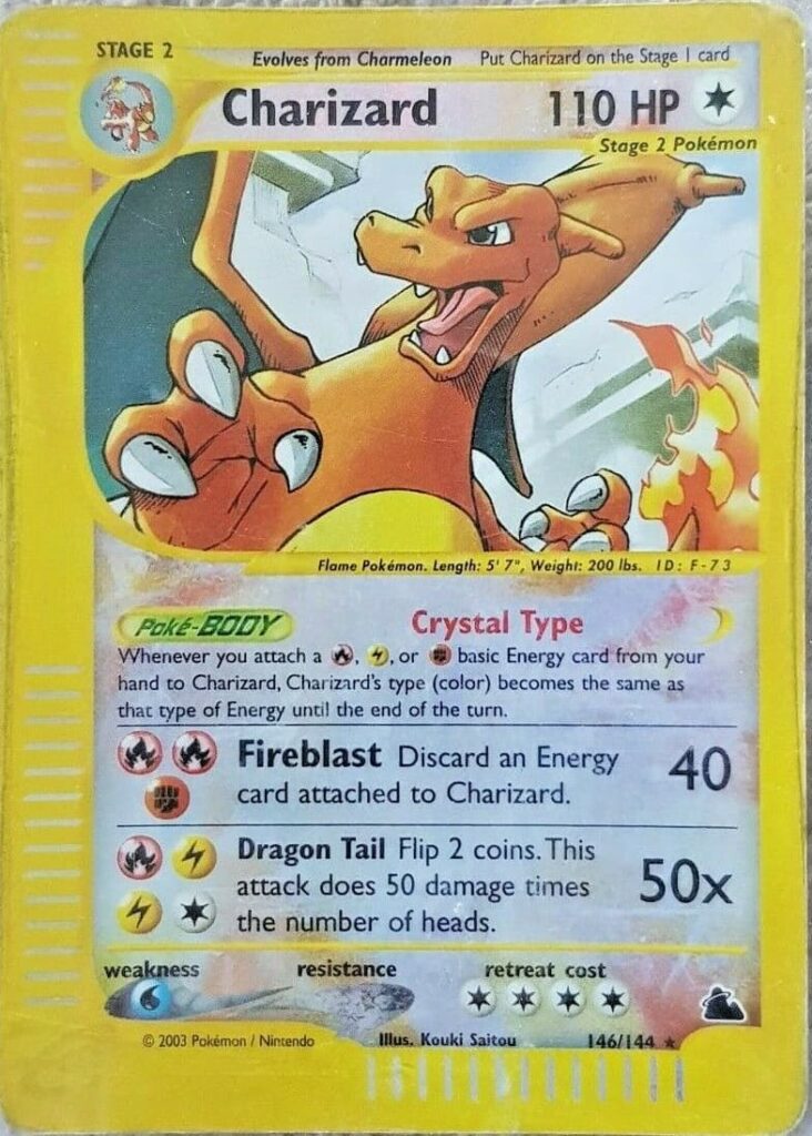 carta charizard colección skyridge de pokemon tcg 