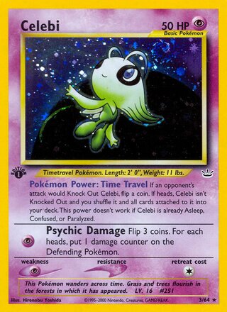 carta celebi holográfica serie neo