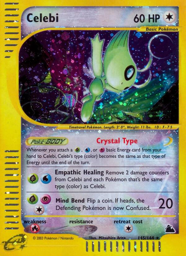 celebi legendario holográfico colección skyridge 