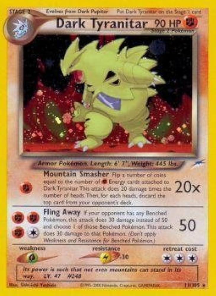 carta dark tyranitar holográfica