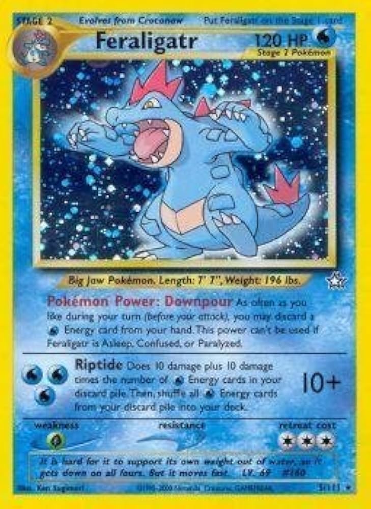 carta lugia feraligatr pokemon neogenesis